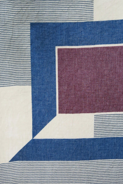 Spun Scarves Scarf Castaway Stripe Printed Scarf / Navy Castaway Stripe Printed Scarf