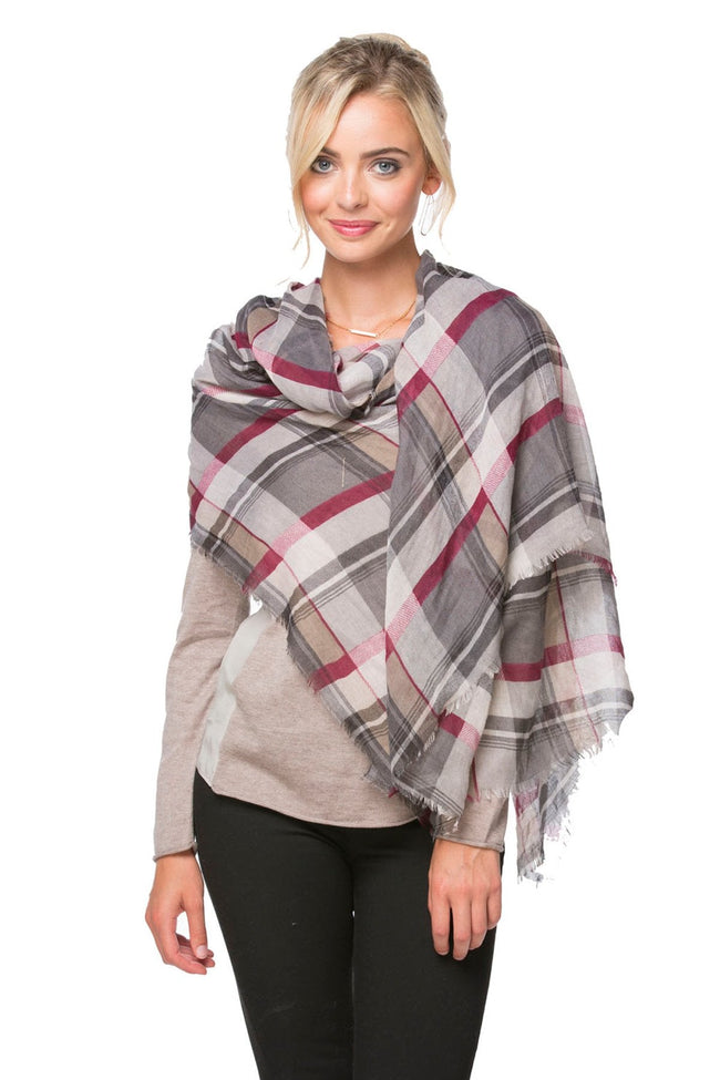 Spun Scarves Scarf Fireside Plaid Printed Scarf