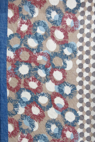 Spun Scarves Scarf Flower & Dots Sheer Print Scarf Wrap