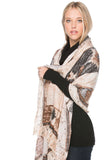 Spun Scarves Scarf Oregon Trail / Sand Winter Print Scarf Wrap in Oregon Trail Print