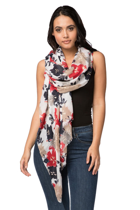 Oversized Scarf Wrap in Printed Triangle Tips Print