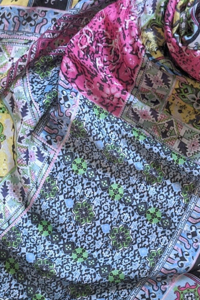 Spun Scarves Scarf Summer Bazaar / Sky Multi Wear Coverup Sarong Wrap in Summer Bazaar Print
