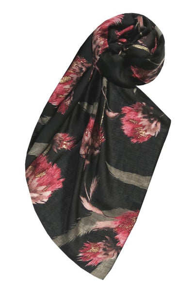 Spun Scarves Scarf Summer Romance / Black Summer Romance Scarf