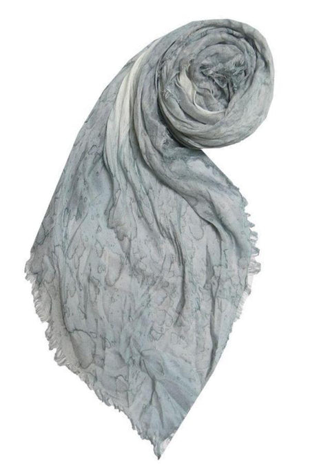 Convertible Over-sized Hand Knit Scarf in Cream & Grey