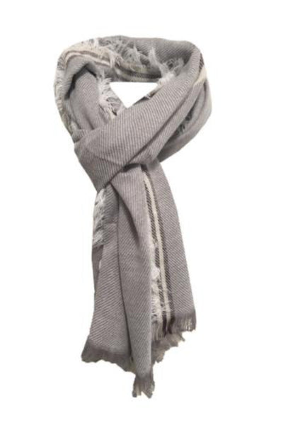 Spun Scarves Wrap Tan / One Size Running Stripe Blanket Scarf Wrap