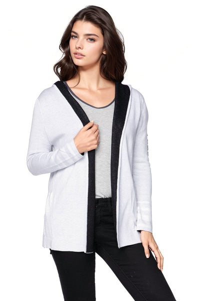 Subtle Luxury Cardigan Maddie Reversible Zen Blend Hoodie with Embroidery on Sleeves