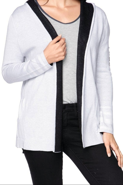 Subtle Luxury Cardigan Maddie Reversible Zen Blend Hoodie with Embroidery on Sleeves