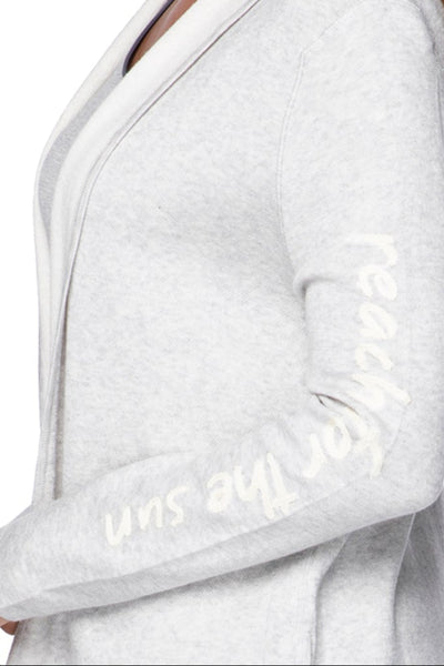 Subtle Luxury Cardigan Maddie Reversible Zen Blend Hoodie with Embroidery on Sleeves