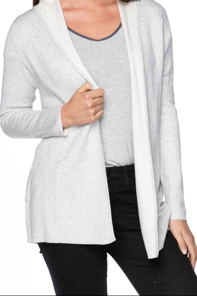 Subtle Luxury Cardigan Maddie Reversible Zen Blend Hoodie with Embroidery on Sleeves