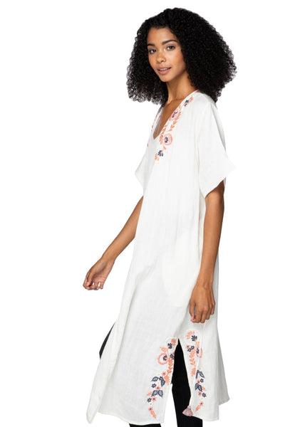 Subtle Luxury Cardigan S/M / White / 100% Cotton Double Gauze Cassandra Wrap Robe Duster in White