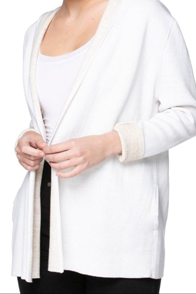Subtle Luxury Cardigan S/M / White/Oat / Zen Blend Maddie Contrasting Hoodie Sweater