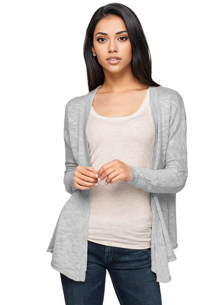 Subtle Luxury Cardigan Swing Jacket / S/M / Heather Swing into Spring Slub Yarn Sweater Cardigan