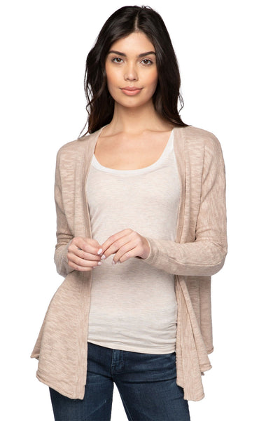 Subtle Luxury Cardigan Swing Jacket / S/M / Oats Swing into Spring Slub Yarn Sweater Cardigan