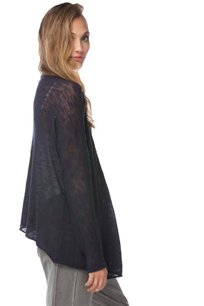 Subtle Luxury Cardigan Swing Jacket / S/M / Seal Swing into Spring Slub Yarn Sweater Cardigan