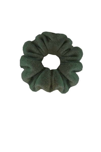 Subtle Luxury Cashmere Olive / One Size 100% Cashmere Large Luxury Hair Scrunchie