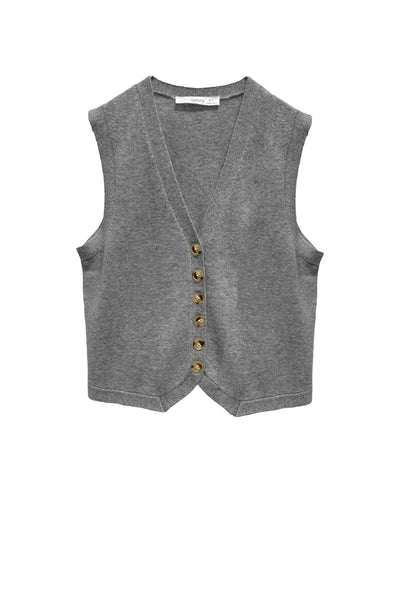 100% Cashmere Boyfriend Button Front Sweater Knit Vest