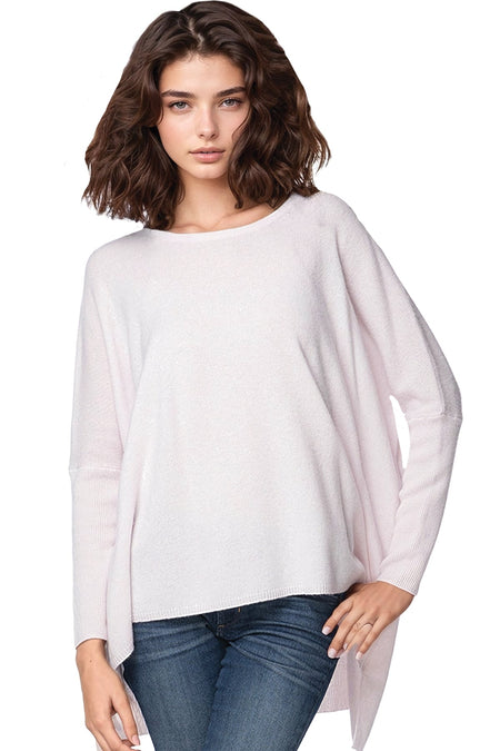 100% Cashmere Comfort Crew Sweater in White