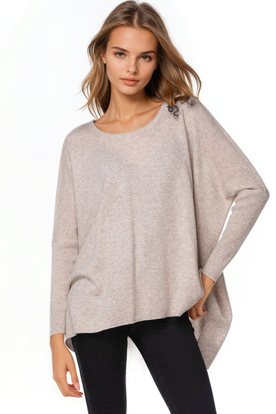 Subtle Luxury Cashmere Sweater Cashmere Loose & Easy Crew Sweater / S/M / Lt Weight Beige 100% Cashmere Loose & Easy Crew Sweater