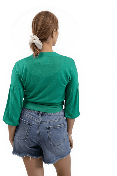 Subtle Luxury Daisy Balloon Sleeve Almost Vintage Sweater