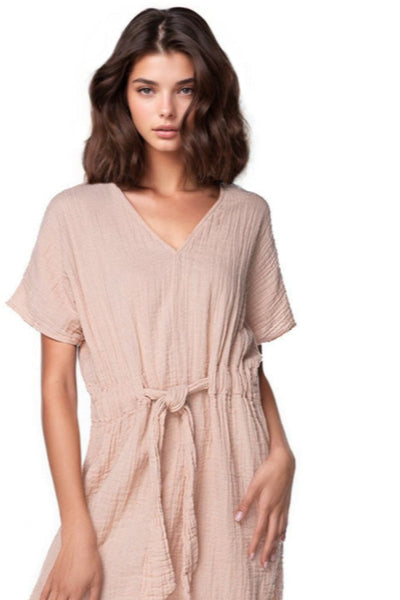 Subtle Luxury Dress Double Gauze Cotton Washed Bella Dress in Solids