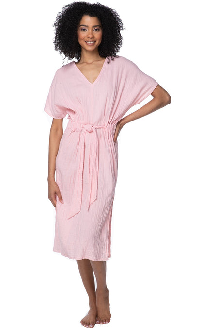 Double Gauze Trish Tank Dress in Icy Pink