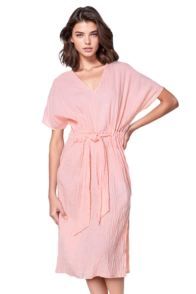 Subtle Luxury Dress XS/S / Icy Pink / 100% Cotton Double Gauze Double Gauze Cotton Washed Solid Bella Dress
