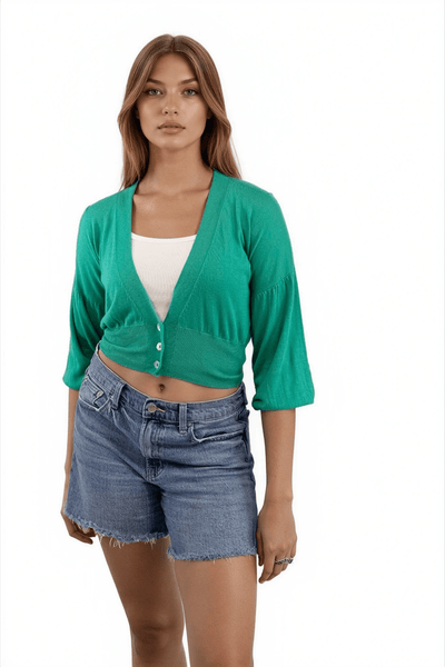 Subtle Luxury Emerald / XS/S Daisy Balloon Sleeve Almost Vintage Sweater