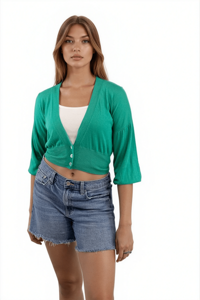 Subtle Luxury Emerald / XS/S Daisy Balloon Sleeve Almost Vintage Sweater