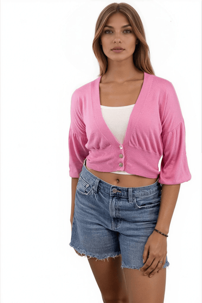 Subtle Luxury Hot Pink / XS/S Daisy Balloon Sleeve Almost Vintage Sweater
