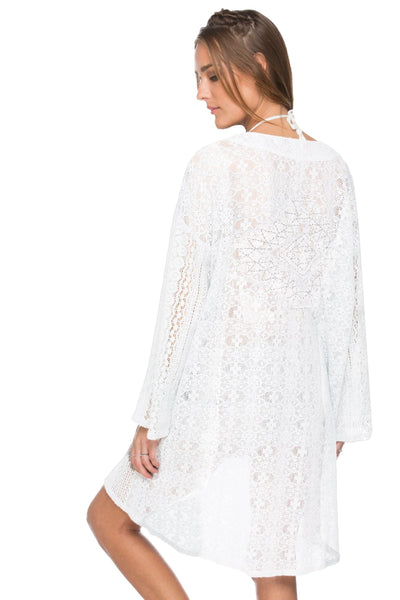 Subtle Luxury Kimono Coastal Lace Kimono / S/M / Foam/Foam Coastal Lace Kimono with Embroidery