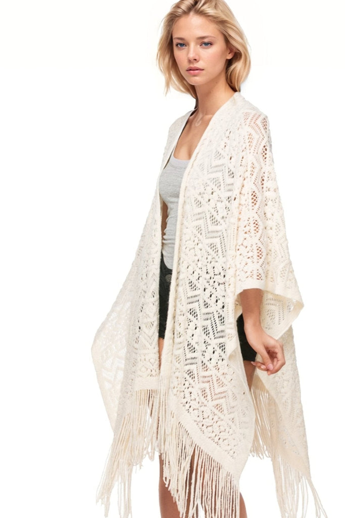 Joplin Novelty Knit Long Poncho