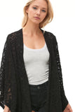 Subtle Luxury Kimono Noir / One Size Joplin Novelty Knit Kimono