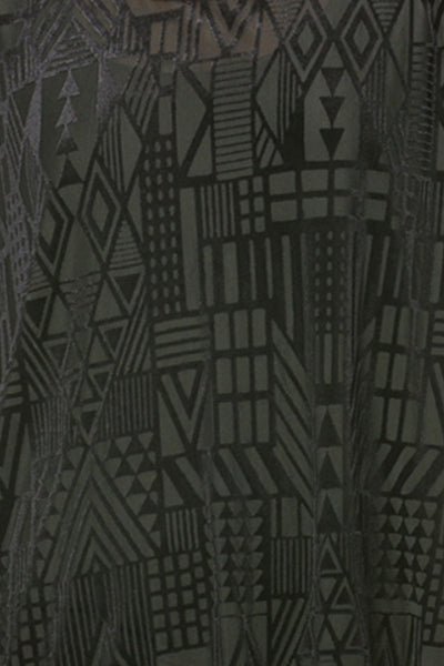 Subtle Luxury Kimono S/M / GM - Geometric Midnight / 100% Polyester Lovers Lane Stretch Velvet Kimono with Fringe