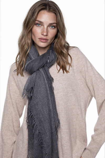Subtle Luxury Luxury Scarf Charcoal / One Size 100% Cashmere Luxury Scarf, New York Parkway in Charcoal