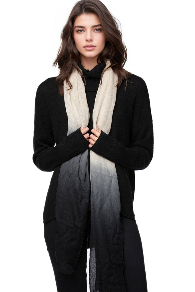 100% Cashmere Luxury Wrap Scarf in Ombre Dye