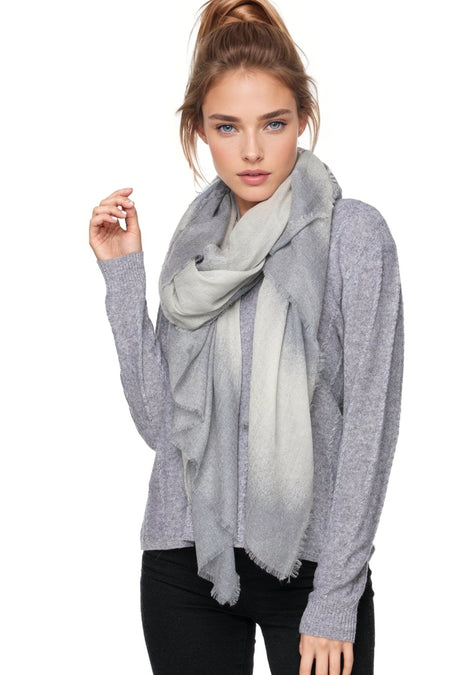 100% Cashmere Luxury Print Scarf with Brimmed Border
