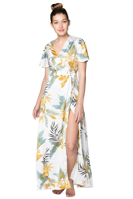 Maxi Kimono Dress in Tropical Escape Print