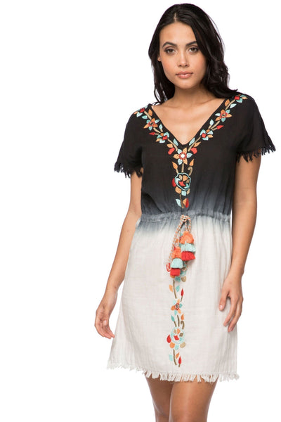 Subtle Luxury Mini Dress XS/S / Ombre / 100% Cotton Santa Maria Embroidery Cotton Gauze Dress