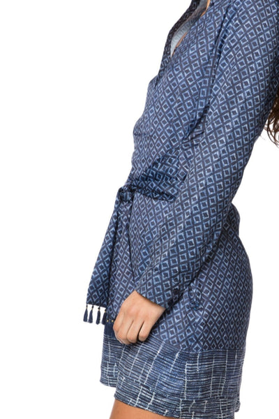 Subtle Luxury Mini Shirtdress Tassel Tie Satin Dress