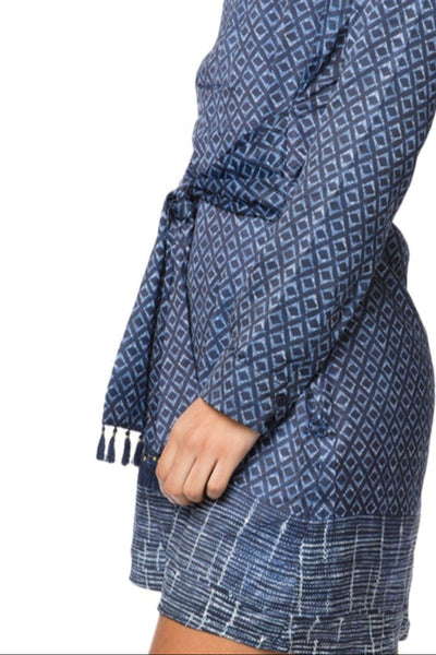 Subtle Luxury Mini Shirtdress Tassel Tie Satin Dress