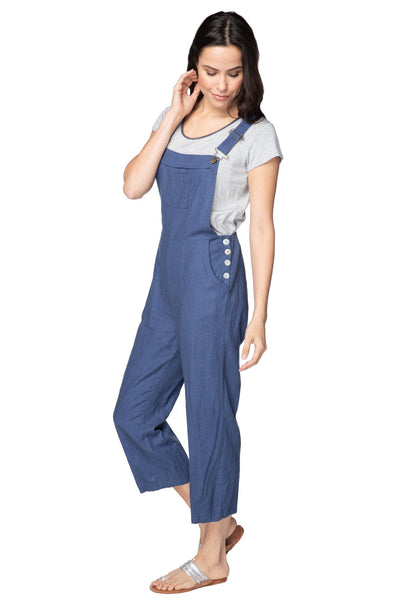 Subtle Luxury Overall S/M / Ocean / 55% Linen 45% Viscose Bethany Linen Blend Overalls