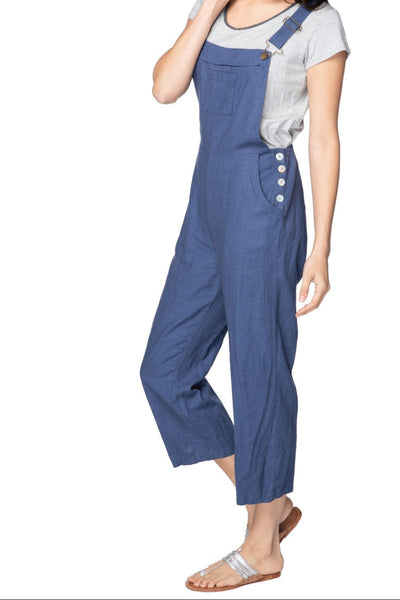 Subtle Luxury Overall S/M / Ocean / 55% Linen 45% Viscose Bethany Linen Blend Overalls