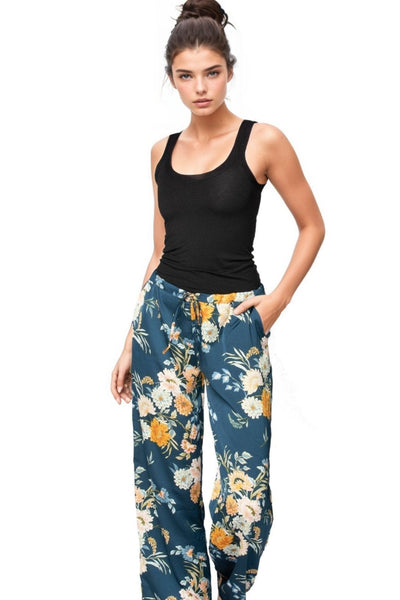 Subtle Luxury Pant Bailey Beach Drawstring Pant in Tropical Prints On Sale Now