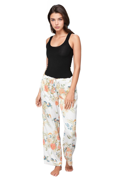 Vivianne Pant in Double Gauze with Multi Color Embroidery