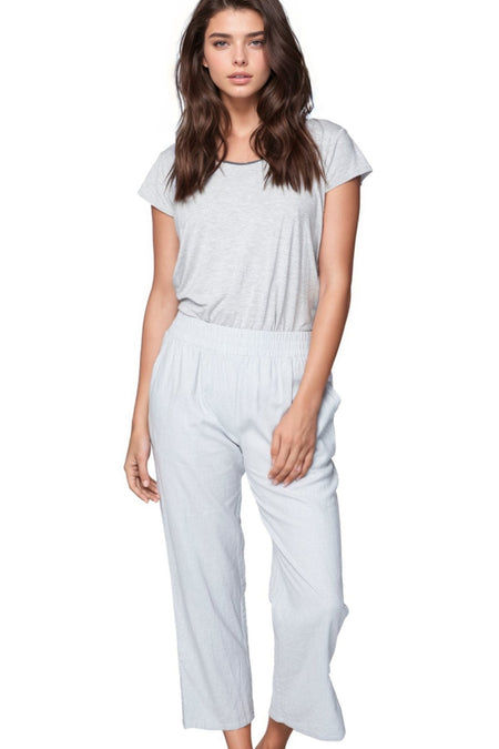 Double Gauze Getaway Pant in White