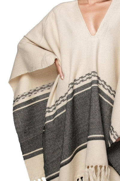 Subtle Luxury Poncho Rolling Stone Woven Blanket Poncho