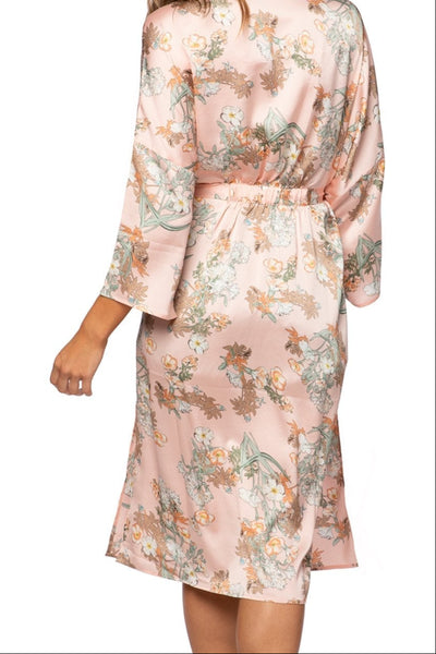 Subtle Luxury Robe Bed to Brunch Kimono Coverup Robe in Spring Bouquet Print