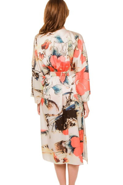 Subtle Luxury Robe Bed to Brunch Kimono Print Wrap Robe | On Sale