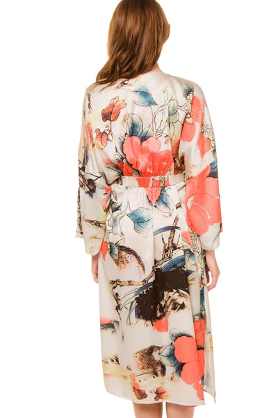 Subtle Luxury Robe Bed to Brunch Kimono Print Wrap Robe | On Coverup Robes