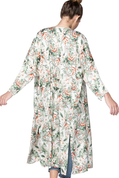 Subtle Luxury Robe Duster Bed to Brunch Kimono Robe in Blooming Paradise Print